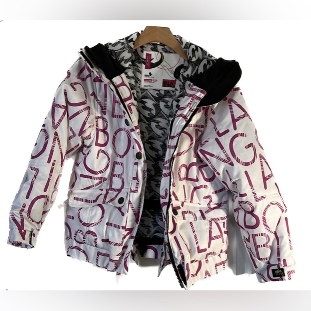 Billabong White and Purple Kids Jacket